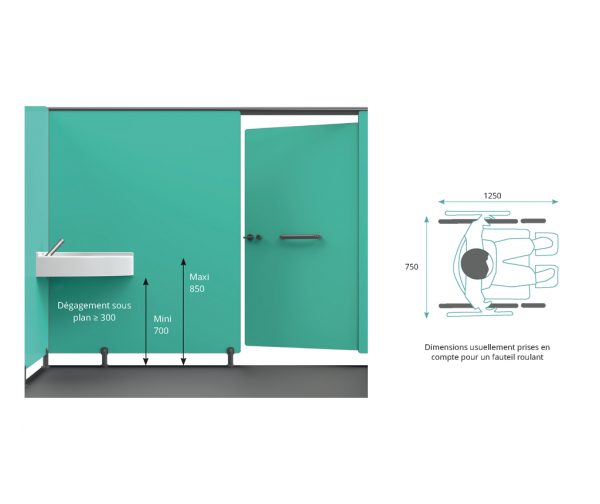 Cabine sanitaire PMR Kalysse adaptée aux personnes à mobilité réduite