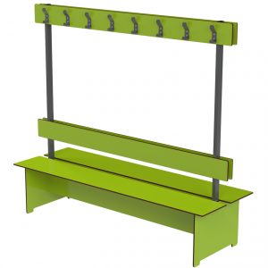 compact bench with backsplash and smooth pegs